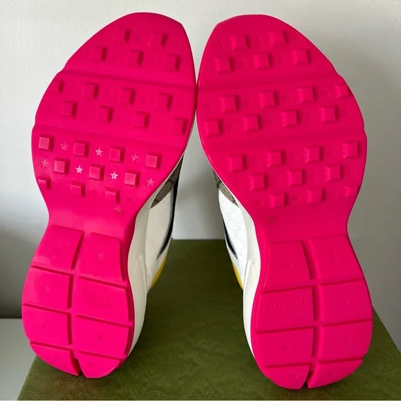 NIB Gucci MENS GG Supreme Rhyton Canvas Sneakers UK 11 - Picture 7 of 8